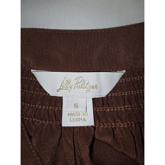 Lilly Pulitzer Elsa 100% Silk Top In Color French Roast Size Small - Picture 7 of 7